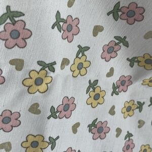 1985 Precious Moments Cotton Blend Fabric 2 Yds 46"  Spectrix Flower Hearts‎ VTG